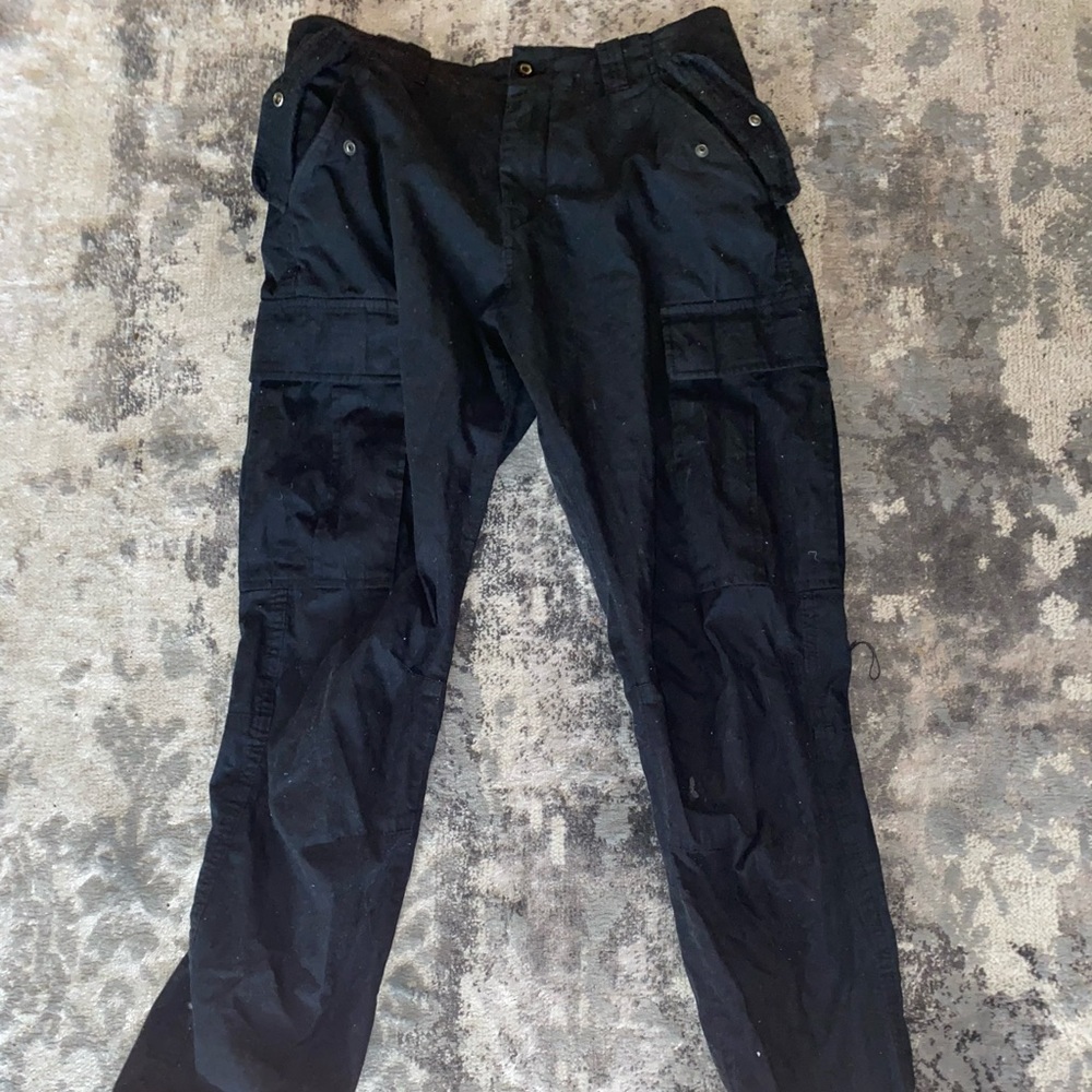 Black cargo utility pants
